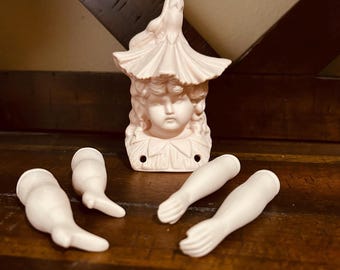 JOSEF ORIGINALS Parasol Lady Figurine, Vintage Ceramic Porcelain