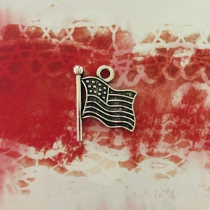 American Flag Charms, 6 Charms