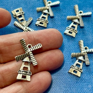 Dutch Windmill Charms (5 Charms) Windmill Charms, Molen Charms