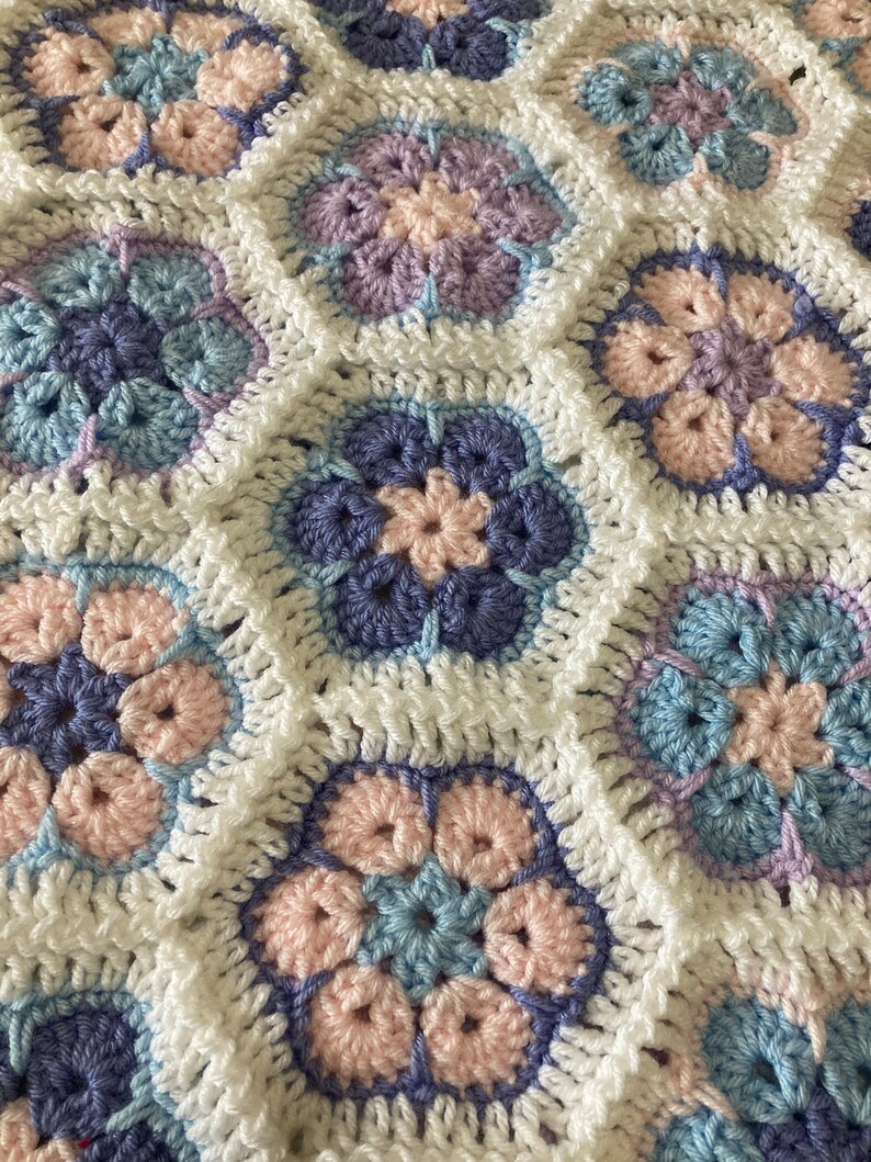 Pastel Baby Blanket, African Flower Blanket, Soft Cozy Baby Blanket Etsy