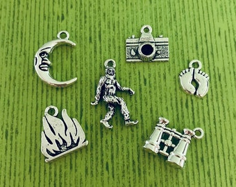 Hunting Big Foot Charms (6 or 10 Charms) Sasquatch Charm, Camping Charms
