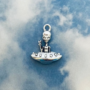 UFO Charm, Alien Charm, 6 or 12 Charms