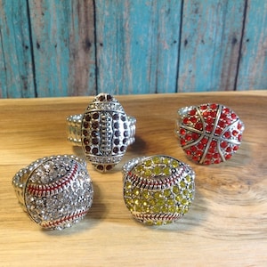 Softball Ring, Baseball Ring, Football Ring, Basketball Ring, Volleyball Ring & Soccer Ring