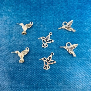 Humming Bird Charms, 6 pieces