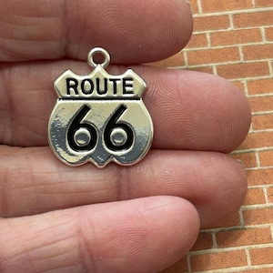 Large Route 66 Charms (3 Charms) HWY 66 Charms