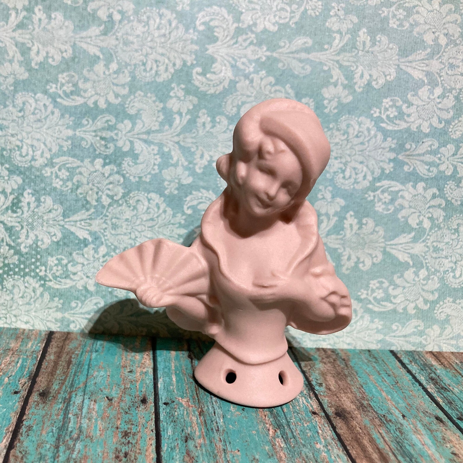 Half Doll Head Pin Cushion Doll Unpainted Porcelain Doll Etsy