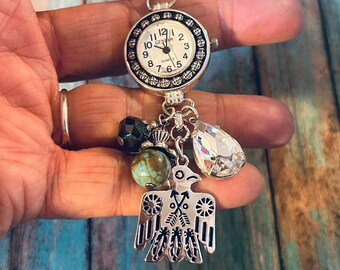 Turquoise Watch Necklace, Turquoise Necklace, Turquoise Jewelry, Watch Necklace, Thunderbird Necklace