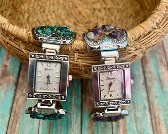 Turquoise Watch, Amethyst Watch, Gemstone Watch