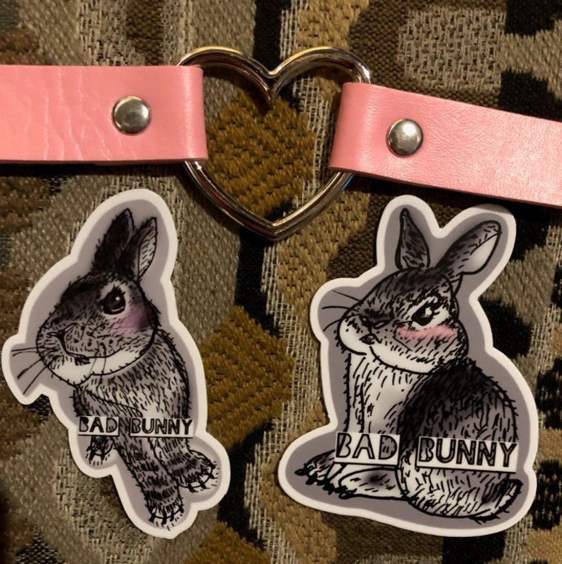 Set Of 2 Bad Bunny Flash Design Stickers Etsy