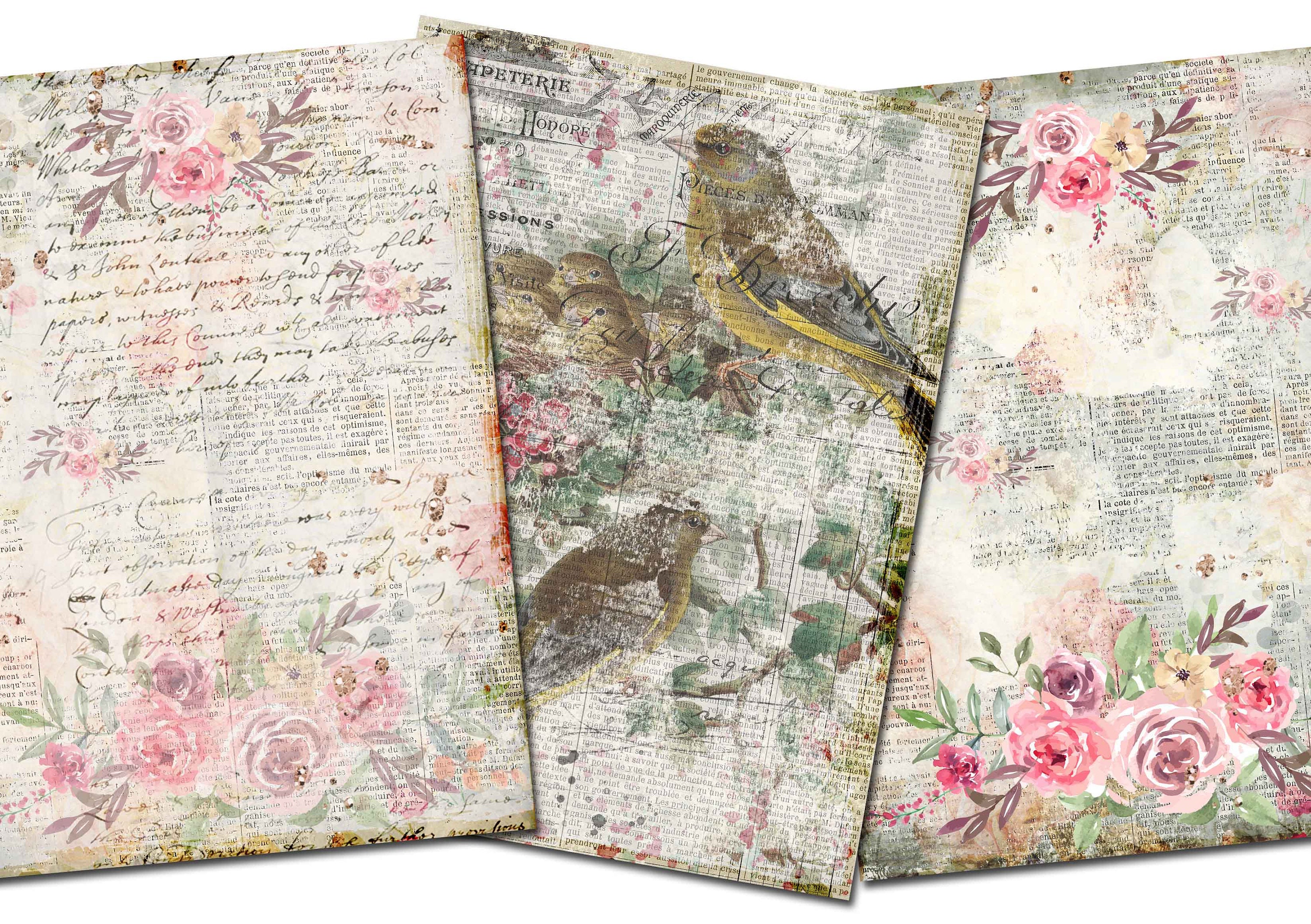 Digital Pages Background Newspaper Vintage Scrapbook Junk | Etsy