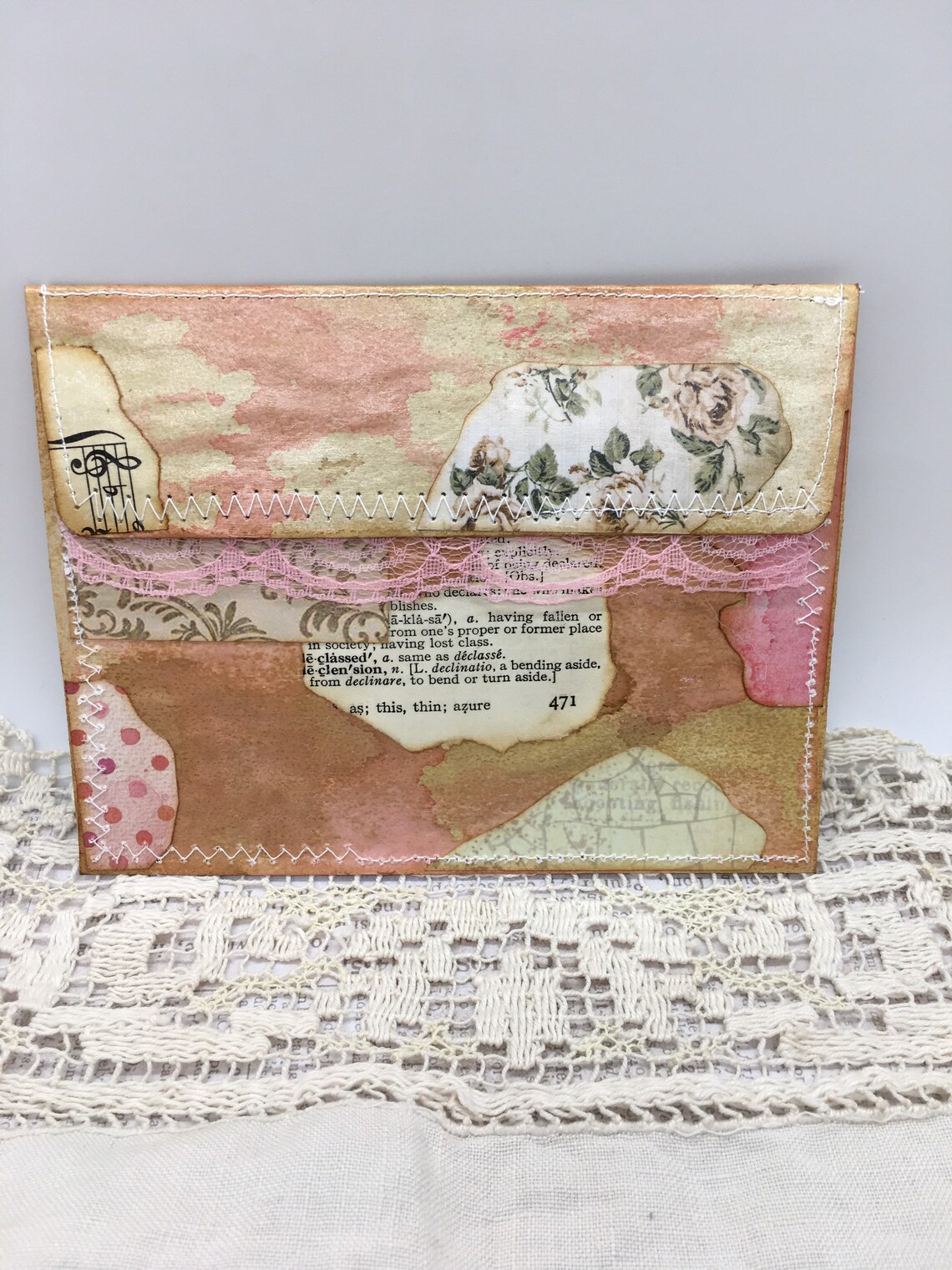 Collaged junk journal envelopes decorated envelope set Etsy