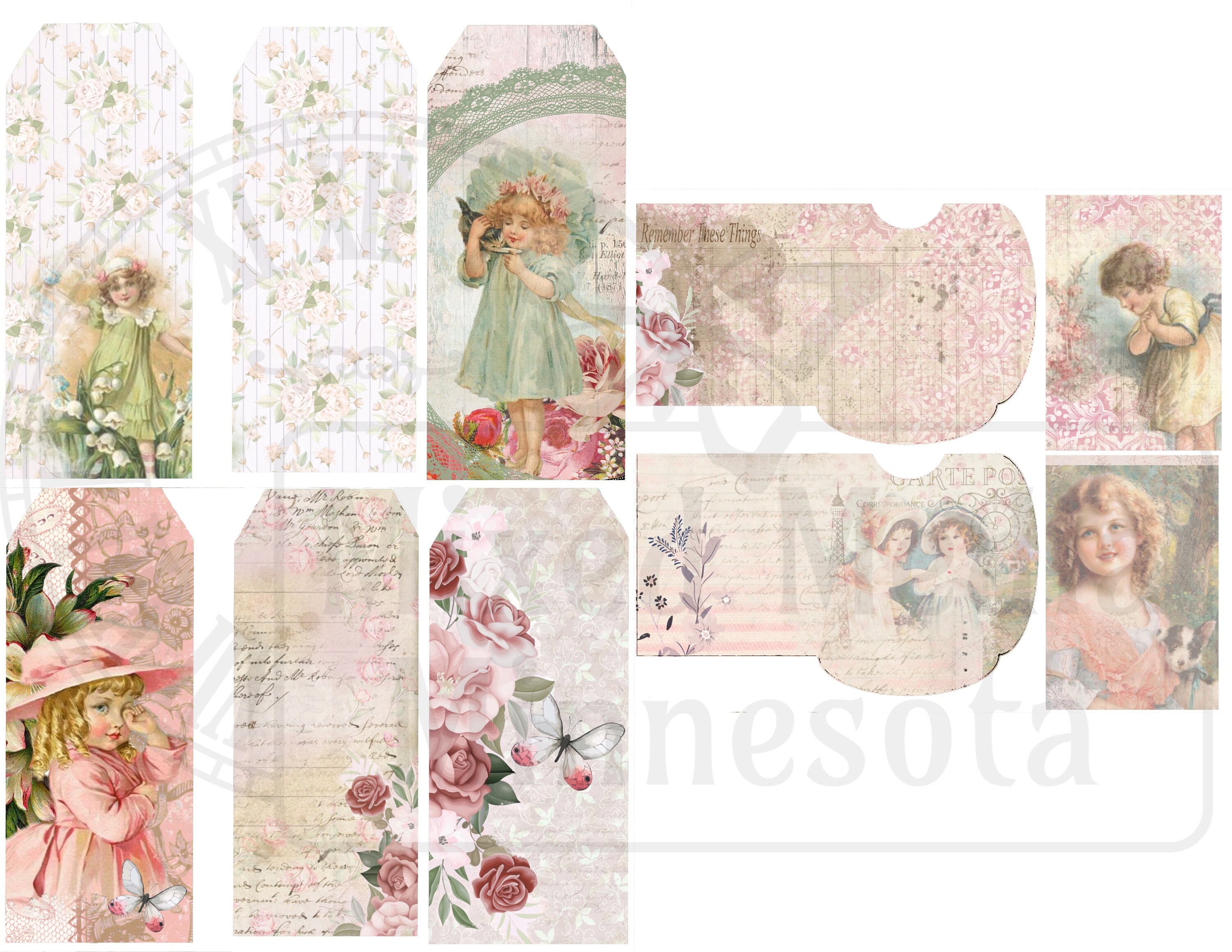 15 PAGE Pretty in Pink Printable Digital Themed Kit for Junk Journals ...