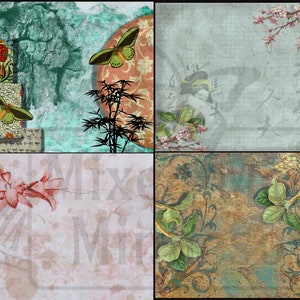 Printable Digital Oriental Flair Scrapbook Junk Journal Mixed Media Collage Kit Bundle Ephemera image 3