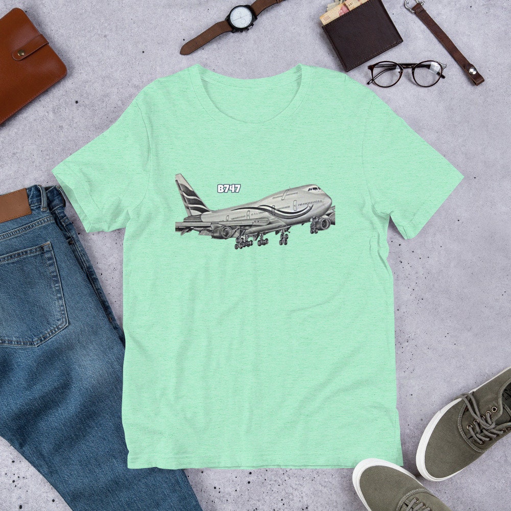 Airplane Tshirt Boeing 747 Aviation Tshirt Airplane | Etsy