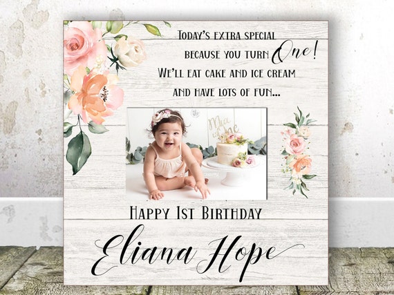 FIRST BIRTHDAY GIRL Gift First Birthday Picture Frame First | Etsy