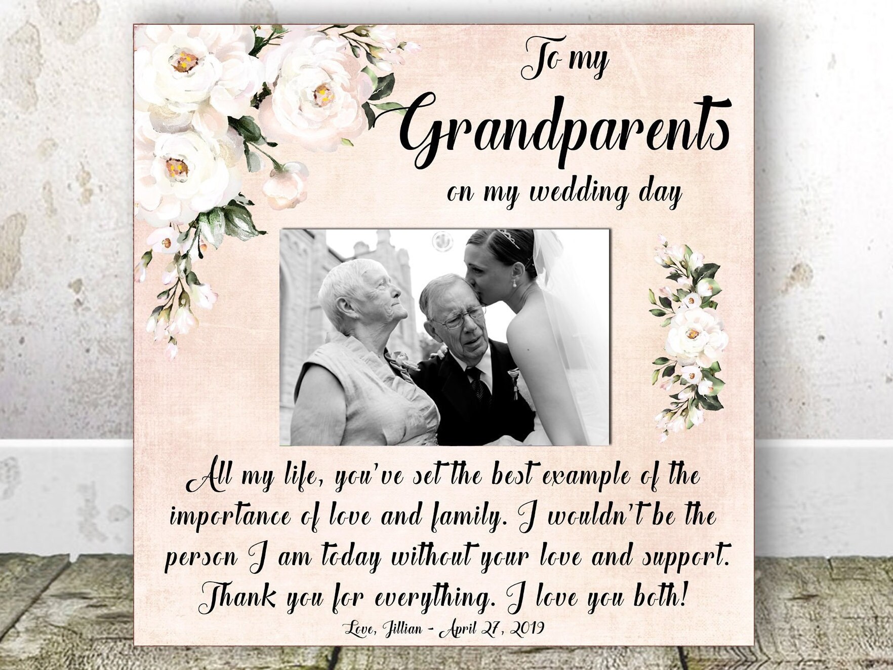 Grandparents of the Bride Gift From Bride Grandparents Wedding Etsy