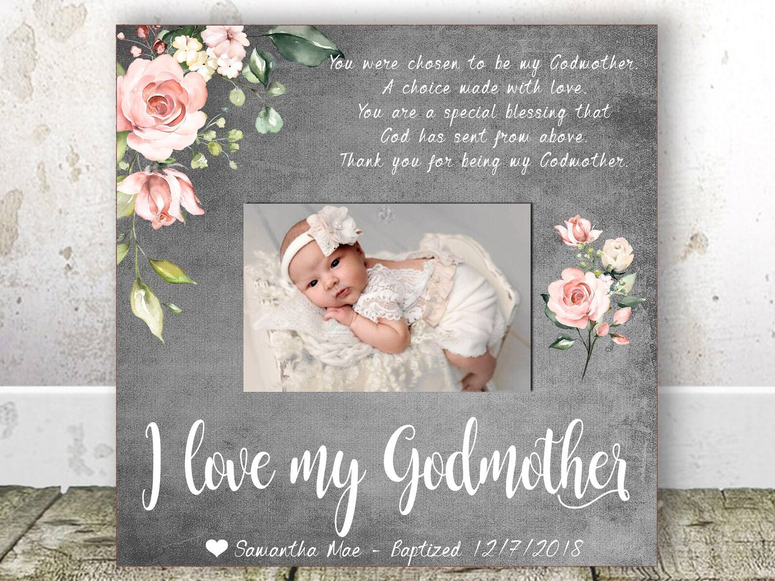 Godmother Frame Godmother Gift From Goddaughter Godparent Gift Etsy