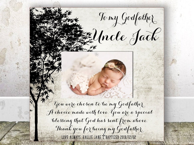 Godfather Gift Baptism Gift Godfather Christening Gift Godfather Frame Godparents gift from Godchild Personalized Picture Frame baptism gift