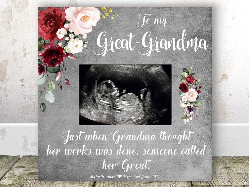GREAT GRANDMA Pregnancy Announcement Sonogram Frame Great Grandma Gift Great Grandma Christmas Gift New Great Grandma Birthday Gift Grandma