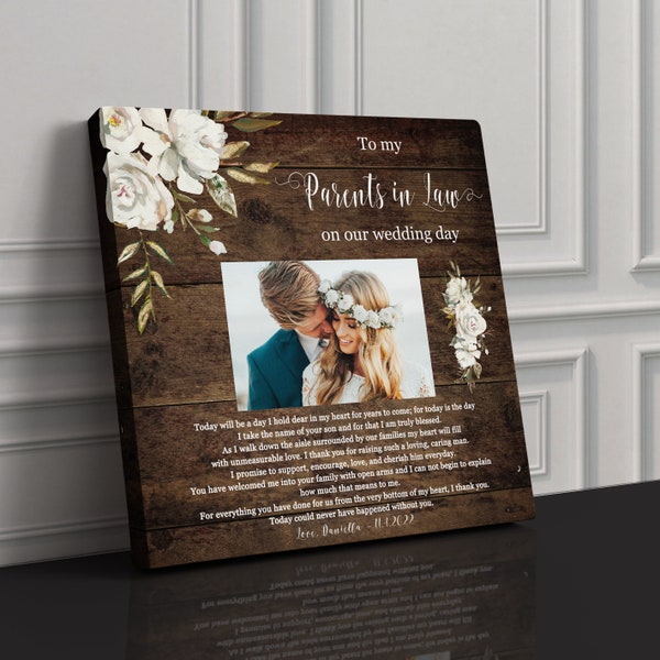 Parents in Law Wedding gift from Bride Wedding gift Parents of the Groom gift from Bride Wedding gift for Parents Parents of the groom frame