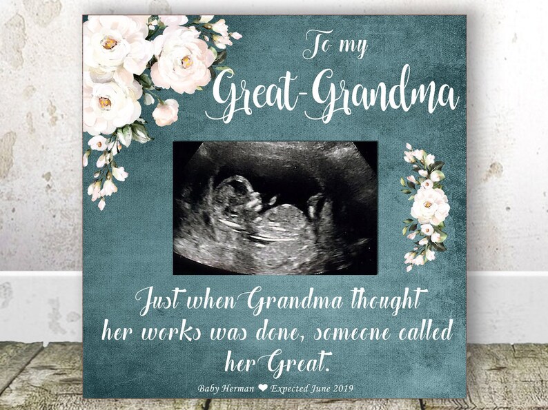 GREAT GRANDMA Pregnancy Announcement Sonogram Frame Great Grandma Gift Great Grandma Christmas Gift New Great Grandma Birthday Gift Grandma