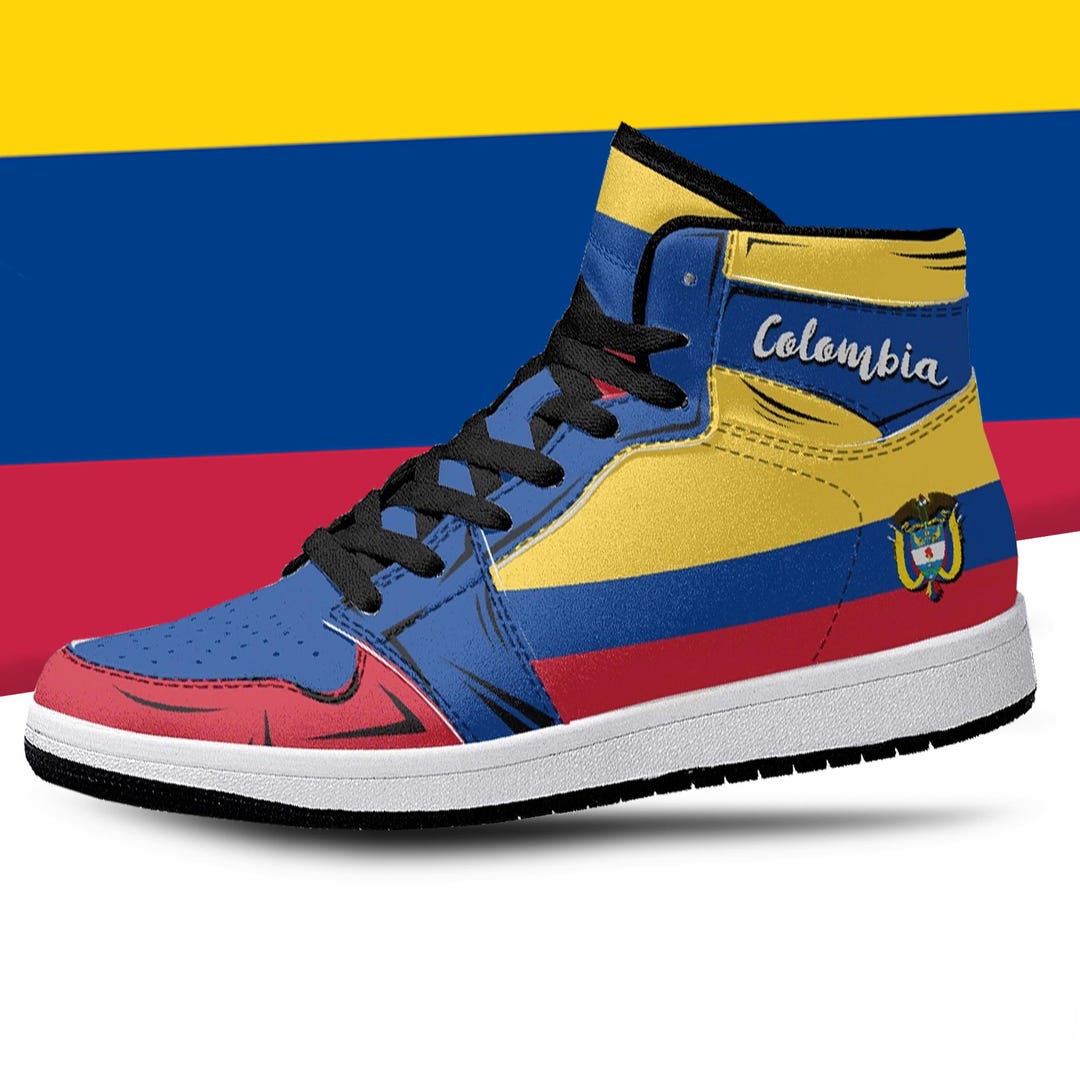 Zapatillas altas con la bandera de Colombia, bandera nacional