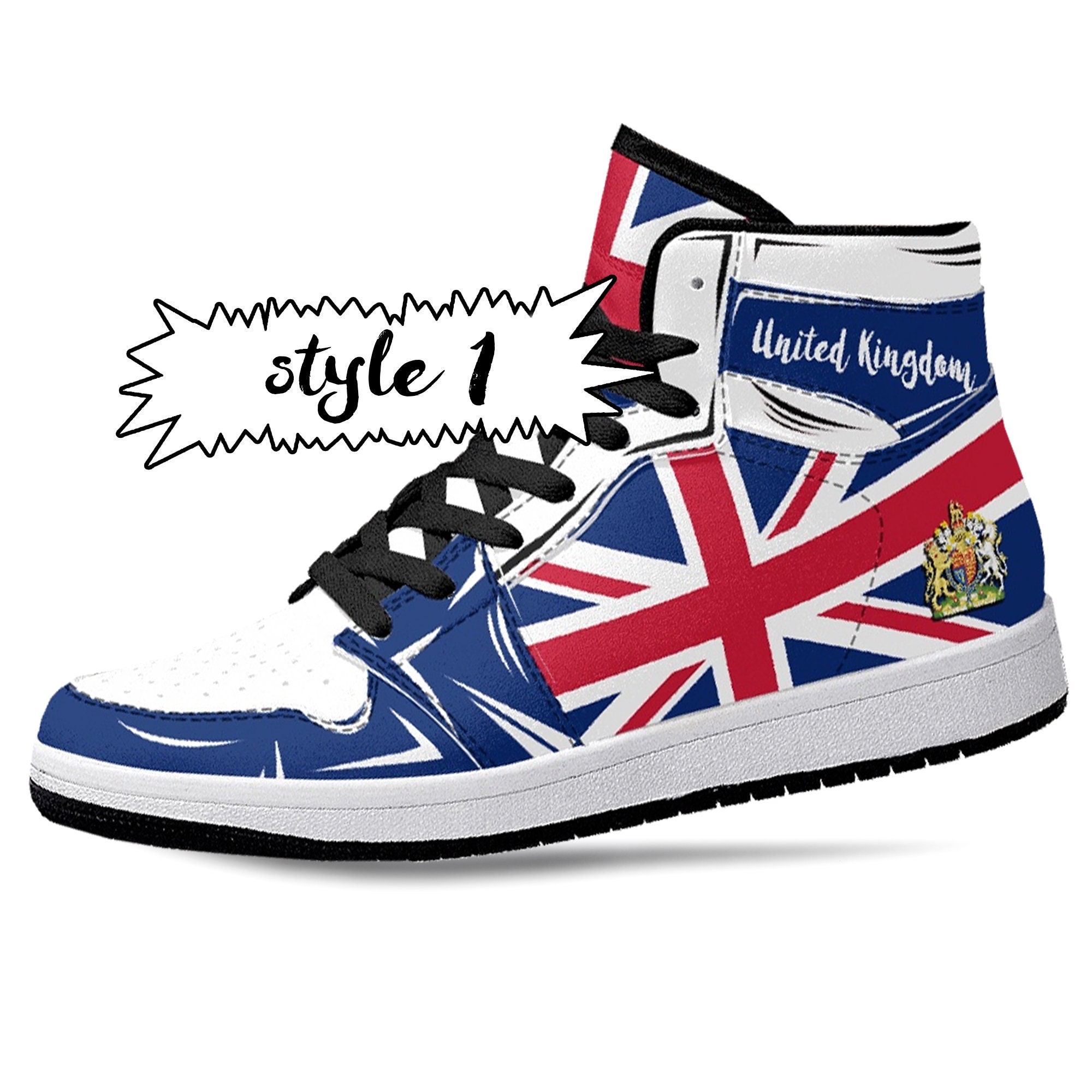 Cordones Union Jack Bandera De Inglaterra 100 Cm - Zapatillas Entrenador Reino Unido (ShoeString, Blanco/Rojo)