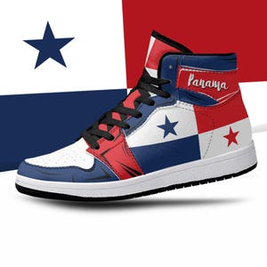 Panama Flag High Tops, National Flag, Panama, Panamanian Flag Shoes, Panama Flag Premium High Tops