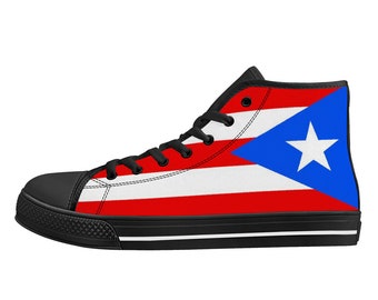 Puerto Rico Canvas Shoes, National Flag, Puerto Rico, Puerto Rican Canvas Shoes, Puerto Rico Flag Premium Shoes