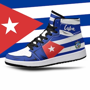 Kubanische Flagge High Tops, Nationalflagge, Kuba, Kubanische Schuhe, Kubanische Flagge Schuhe, Kuba Flagge Premium High Tops