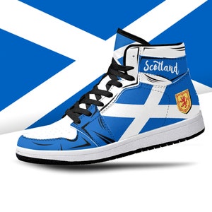 Scotland Flag High Tops, National Flag, Scotland, Scotland Flag Shoes, Scottish Flag Premium High Tops