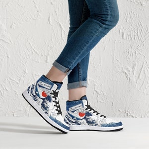 Baskets montantes Great Wave Off Kanagawa, Chaussures Wave Off Kanagawa, Katsushika Hokusai, Japon, Great Wave, Baskets montantes premium Great Wave Off Kanagawa image 3