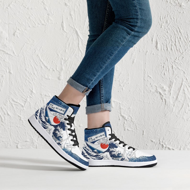 Great Wave Off Kanagawa High Tops, Wave Off Kanagawa Shoes, Katsushika Hokusai, Japan, Great Wave, Great Wave Off Kanagawa Premium High Tops image 3