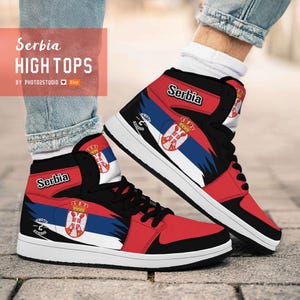 Serbia High Top Shoes: National Pride Sneakers