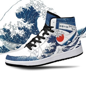 Great Wave Off Kanagawa hoge tops, Wave Off Kanagawa schoenen, Katsushika Hokusai, Japan, Great Wave, Great Wave Off Kanagawa premium hoge tops afbeelding 1