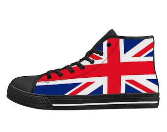 Chaussures en toile du Royaume-Uni, drapeau national, Union Jack, chaussures en toile du Royaume-Uni, chaussures haut de gamme drapeau du Royaume-Uni