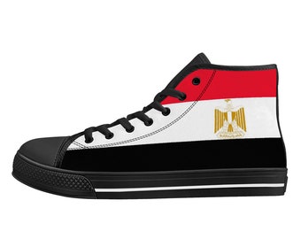 Chaussures en toile drapeau égyptien, Drapeau national, Egypte, Chaussures en toile égyptienne, Chaussures premium drapeau égyptien