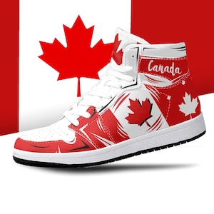 Kanada Flagge High Tops, Nationalflagge, Kanada, Kanadische Flagge Schuhe, Maple Leaf, Kanada Nationalflagge Premium High Tops