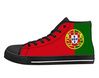 Portugal Flag Canvas Shoes, National Flag, Portugal, Portugal Flag Canvas Shoes, Portugal Flag Flag Premium Shoes
