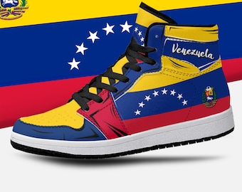 Venezuela Flagge High Tops, Nationalflagge, USA, Venezuela Schuhe, Venezuela Flagge Schuhe, Venezuela Flagge Premium High Tops