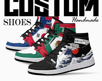 Custom High Top Shoes, Custom Sneakers, Custom High Tops, Premium Personalised Shoes