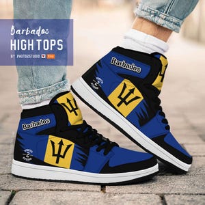 Barbados High Top Shoes: National Pride Sneakers