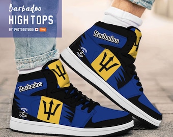 Barbados High Top Shoes: National Pride Sneakers