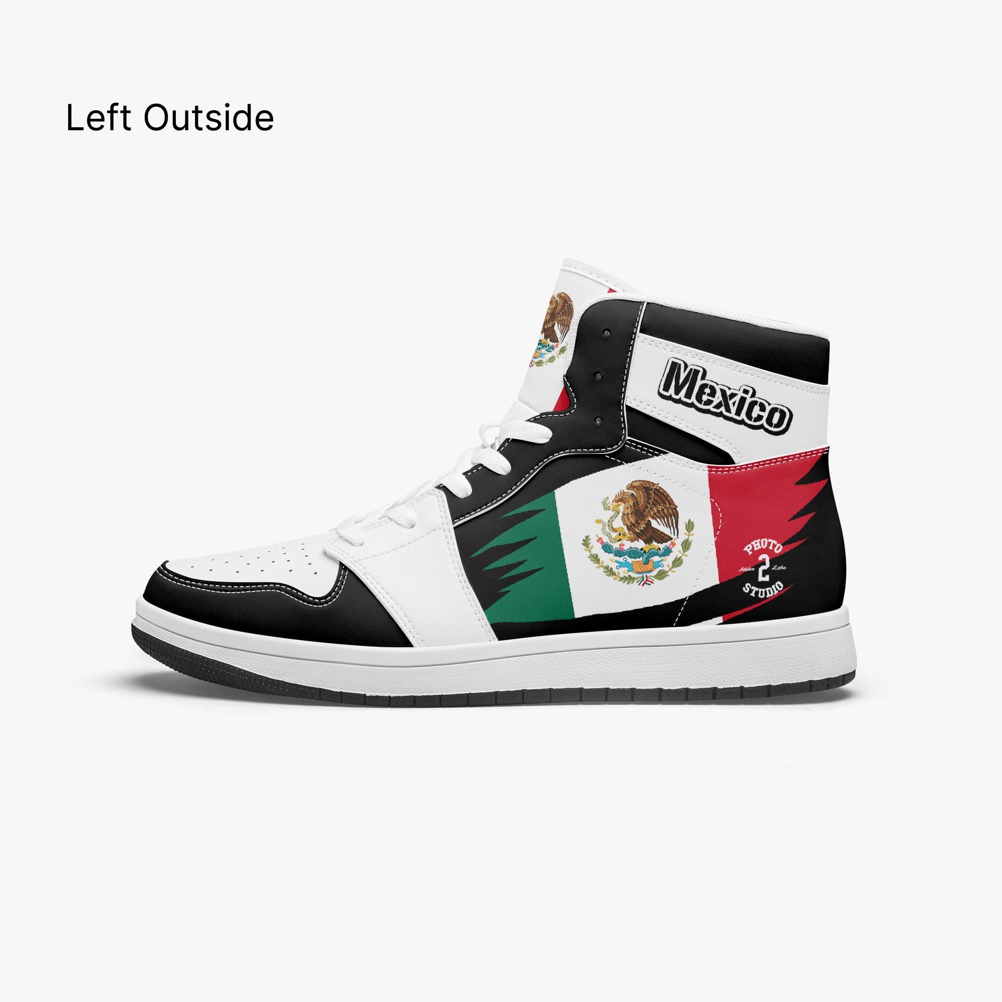 Mexico Flag Shoes – Custom High Top Sneakers, Handmade Casual