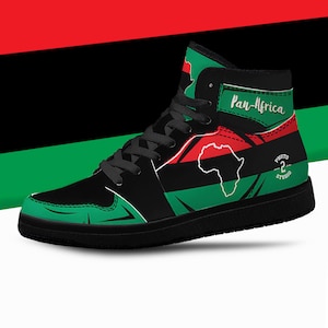 Pan African High Tops, National Flag, Pan Africa, African Flag Shoes, Pan Africa Flag Premium High Tops