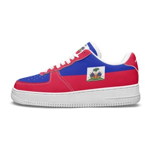Haiti Flag Shoes, National Flag, Haiti, Haitian Flag, Haiti Gift, Haitian Flag Premium Low Tops
