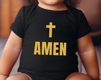 Christian Baby Clothes, Amen Baby Bodysuit, 2 Corinthians 1:20, Christian Baby Gift, Bible Verse Baby Gift, Faith Baby Bodysuit