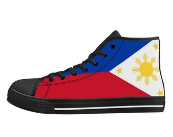 Chaussures en toile drapeau philippin, Drapeau national philippin, Chaussures en toile drapeau philippin, Chaussures haut de gamme drapeau philippin