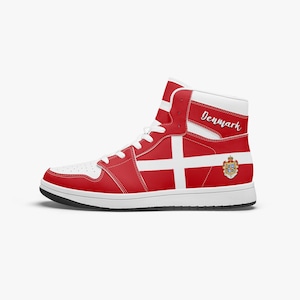 Denmark Flag Custom Shoes – Danish National Sneakers, Custom Flag Footwear, Travel Souvenir & Gift for Denmark Pride