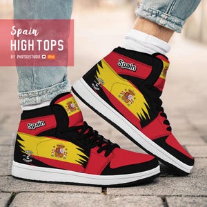 Spain High Top Shoes: National Pride Sneakers